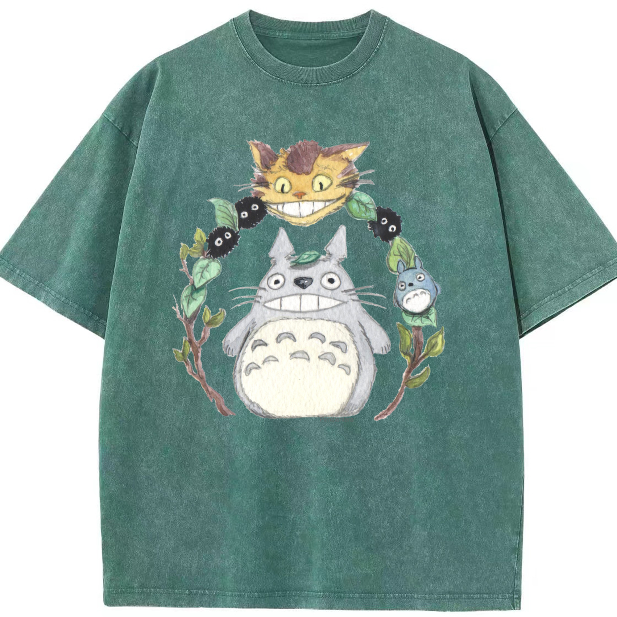 （画像用） となりのトトロ 草壁メイ 草壁サツキ My Neighbor Totoro Satsuki Kusakabe Mei Kusakabe 綿100% ヴィンテージ風 半袖Tシャツ（フロントプリント）